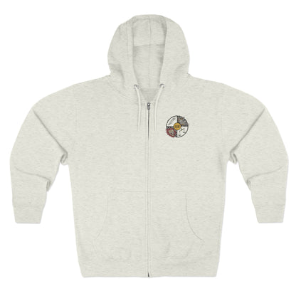 Warrior Spirit Samurai Bear Kanji Japanese Rising Sun Zip Hoodie