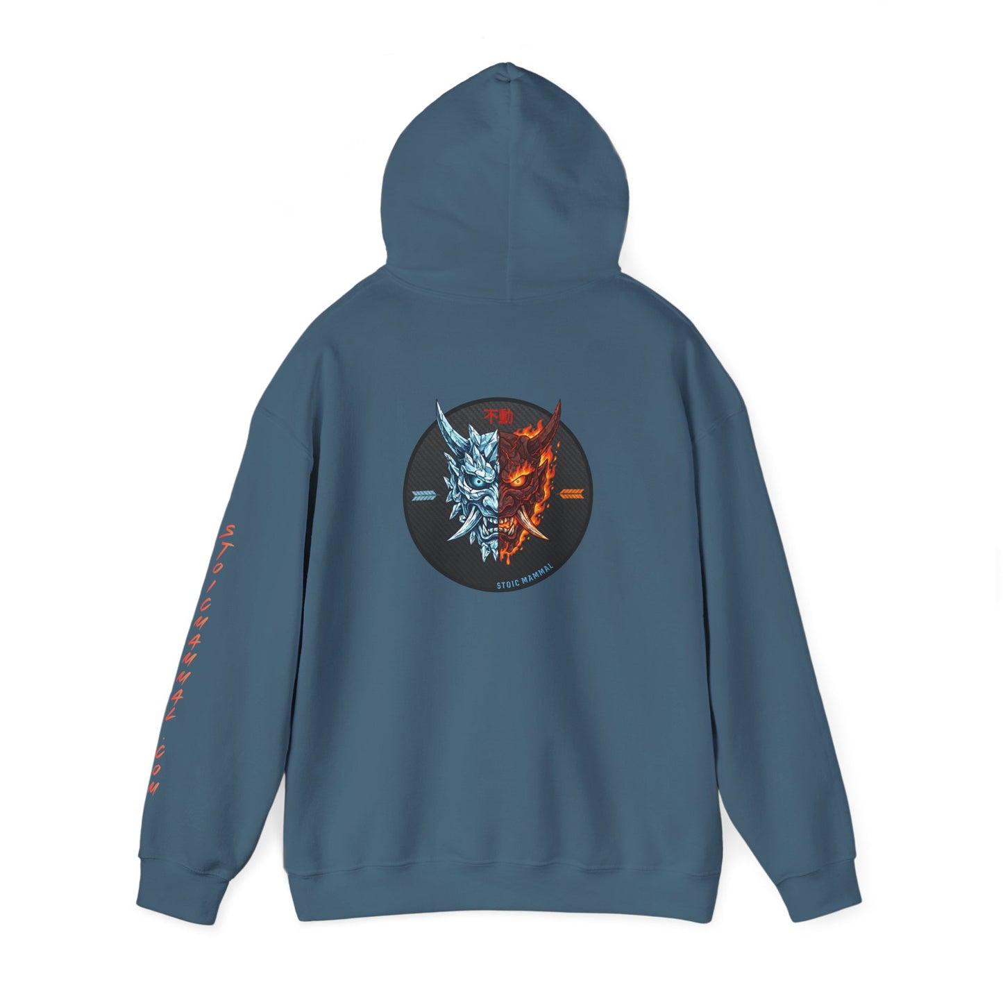 Fire and Ice Stoic Mammal Kanji Style Hoodie