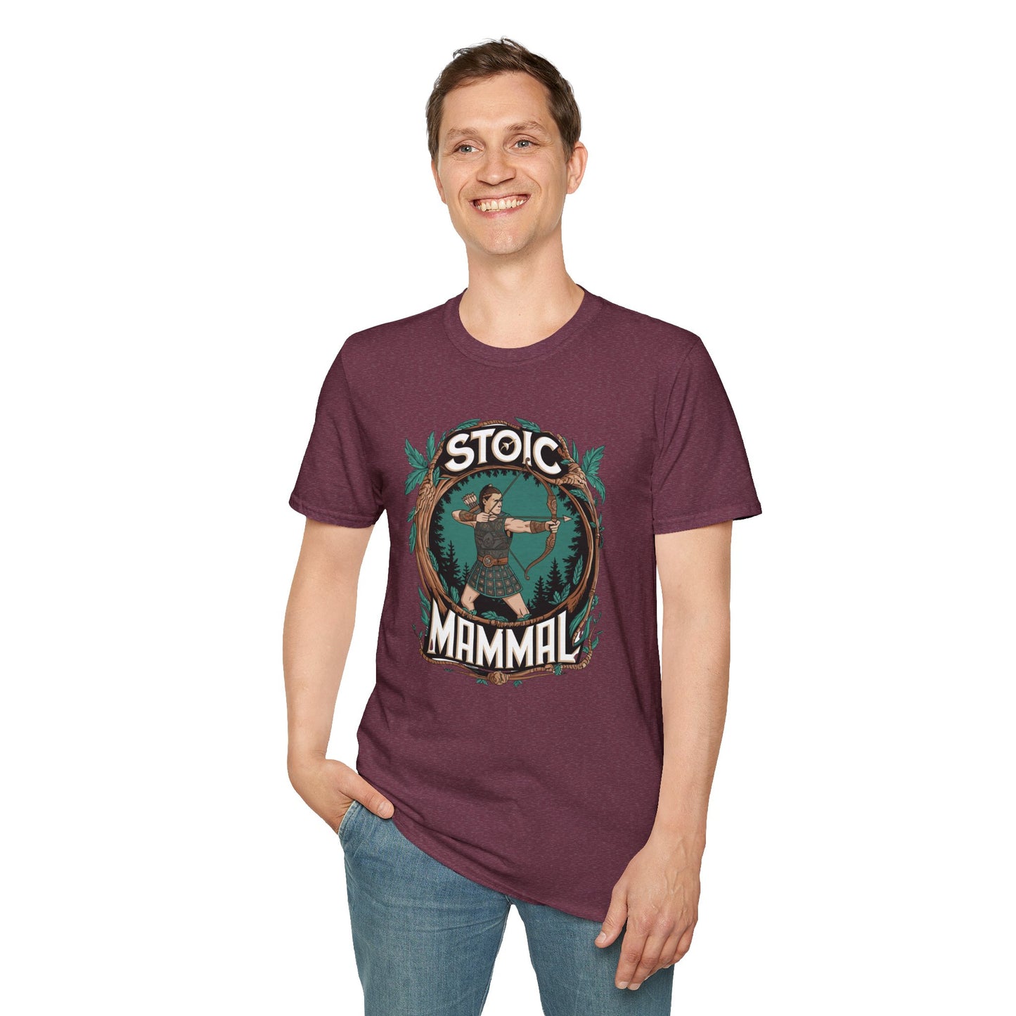 Celtic Warrior Retro Stoic Mammal Unisex Softstyle T-Shirt