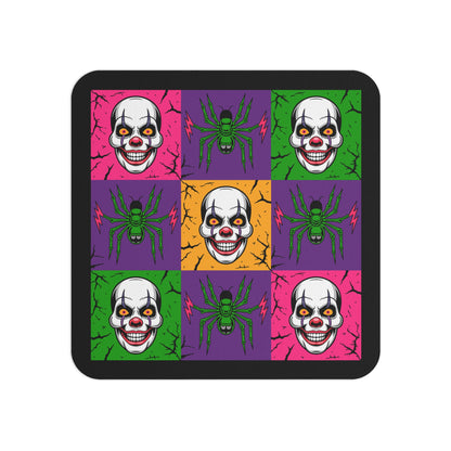 Acid Clown Halloween Coasters, Trick or Treat Drink Coasters, Halloween Decor, Party Supplies