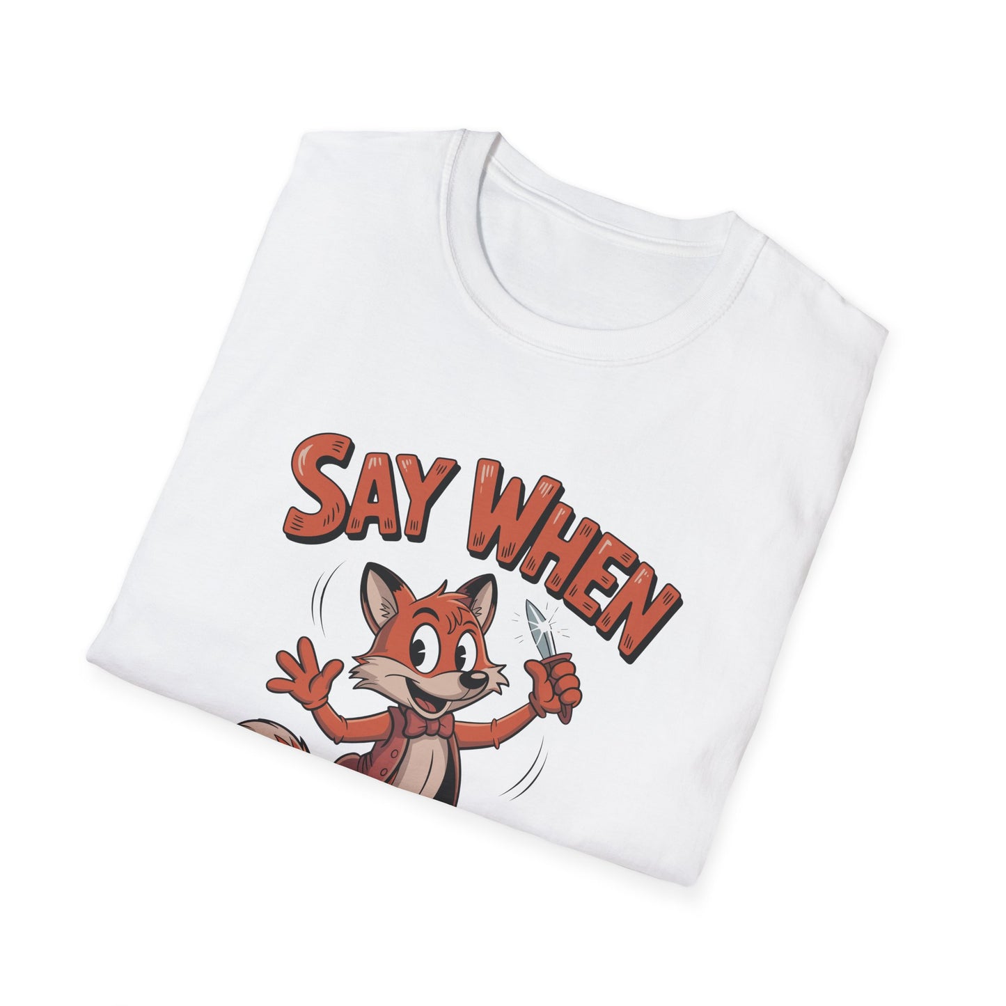 Flicker the Fox Say When T-Shirt  Vintage Dancing Dagger Fox Tee