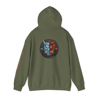 Fire and Ice Stoic Mammal Kanji Style Hoodie