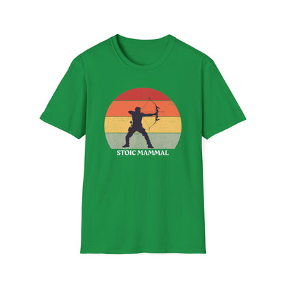 Bow Hunter Stance Retro Sun T-Shirt
