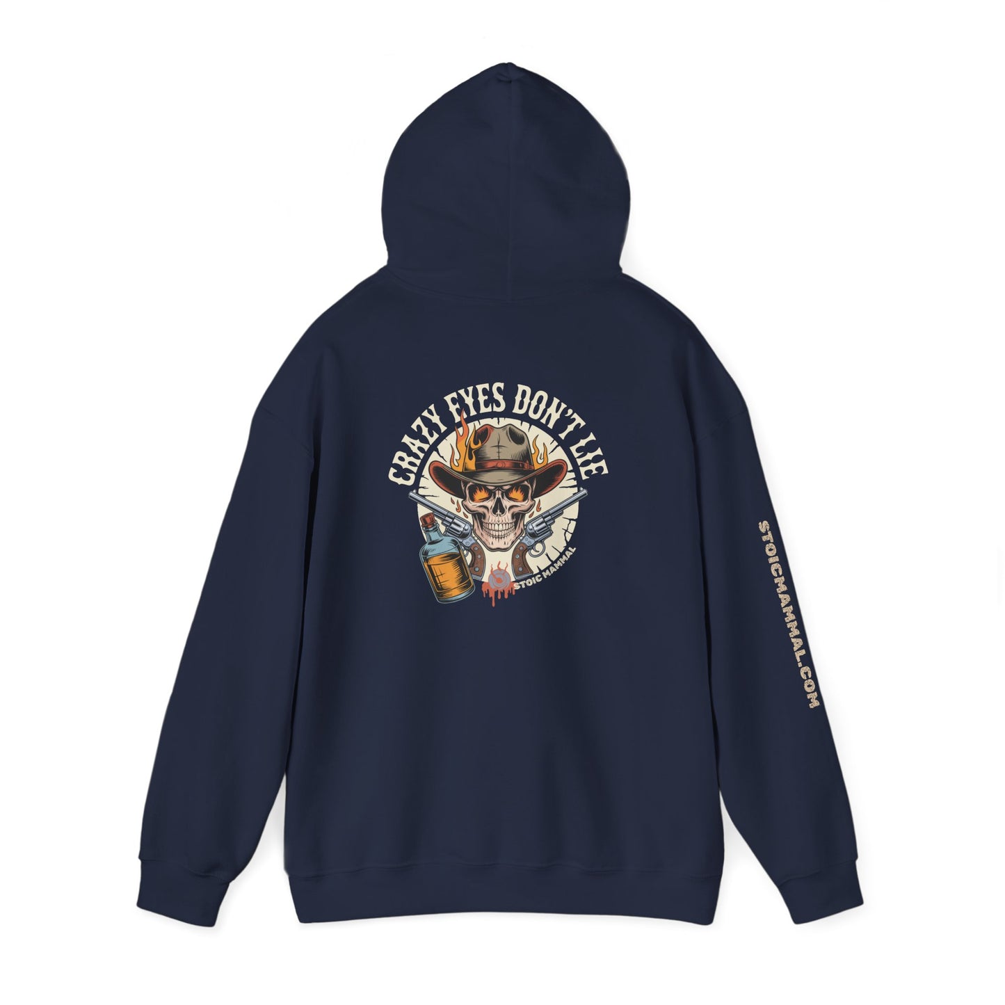 Crazy Eyes Don't Lie Western Tattoo Skull Design Full Graphic Hoodie