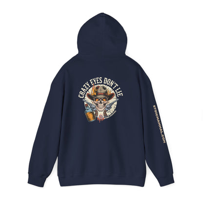 Crazy Eyes Don't Lie Western Tattoo Skull Design Full Graphic Hoodie