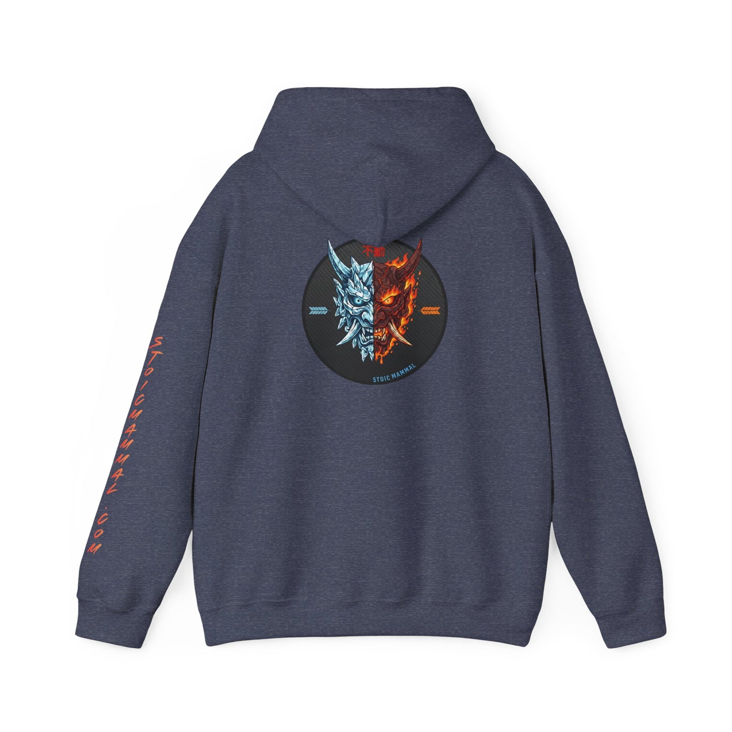 Fire and Ice Stoic Mammal Kanji Style Hoodie