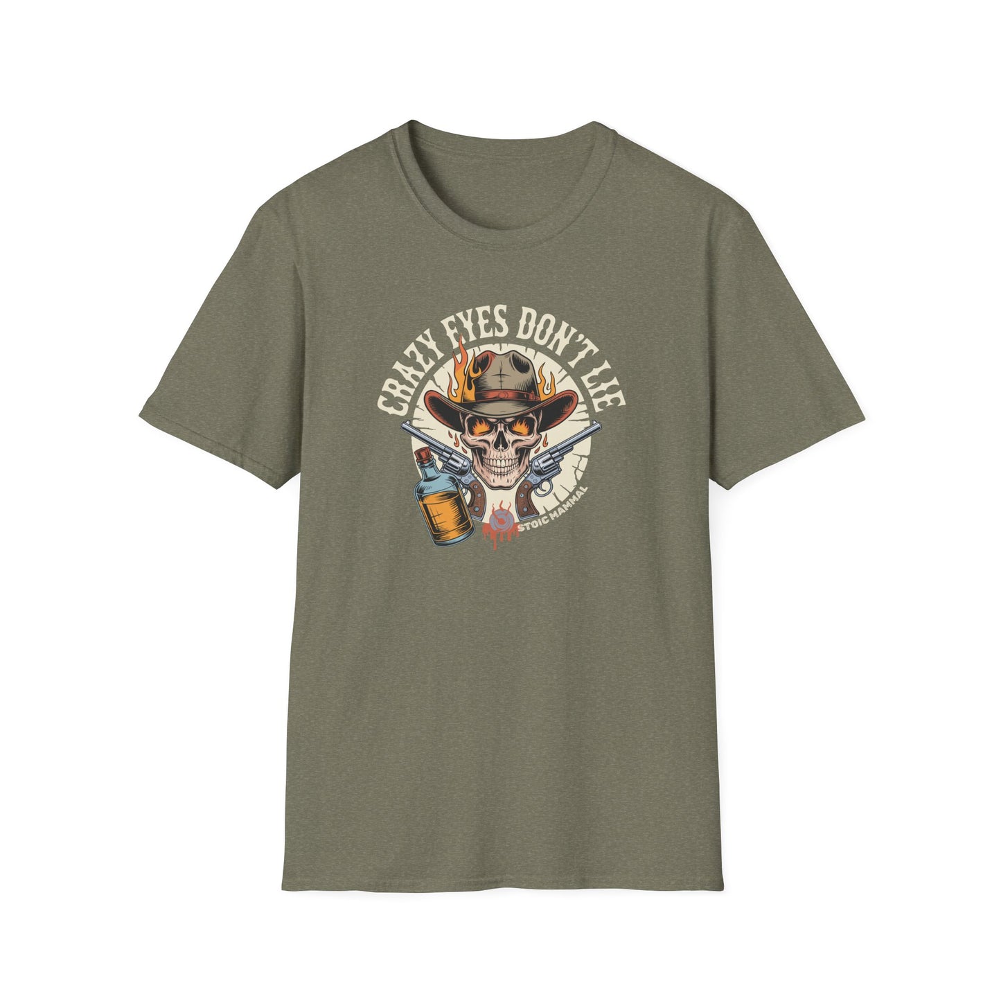 Crazy Eyes Don't Lie Cowboy Whiskey Pistols Graphic Tee