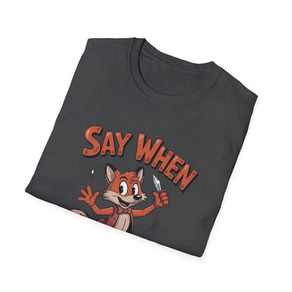 Flicker the Fox Say When T-Shirt  Vintage Dancing Dagger Fox Tee