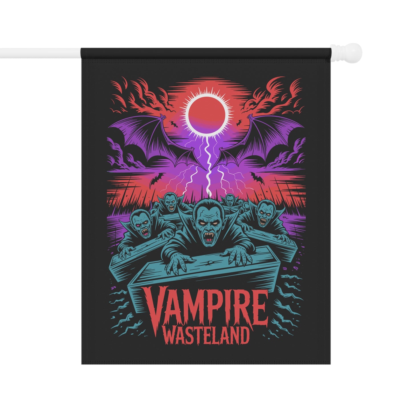 Vampire Wasteland Halloween Garden Banner, Spooky Outdoor Decor, Fall Flag, Yard Art, Pumpkin Decorations