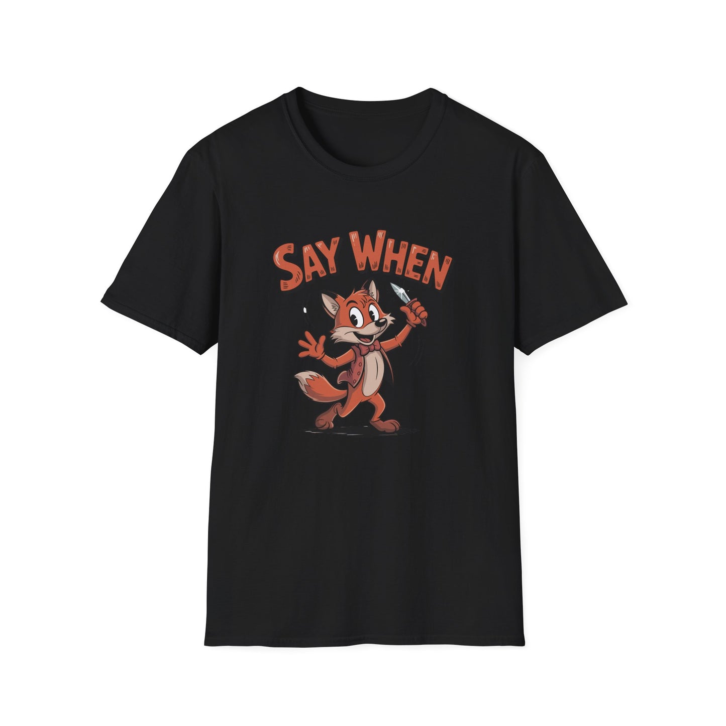 Flicker the Fox Say When T-Shirt  Vintage Dancing Dagger Fox Tee