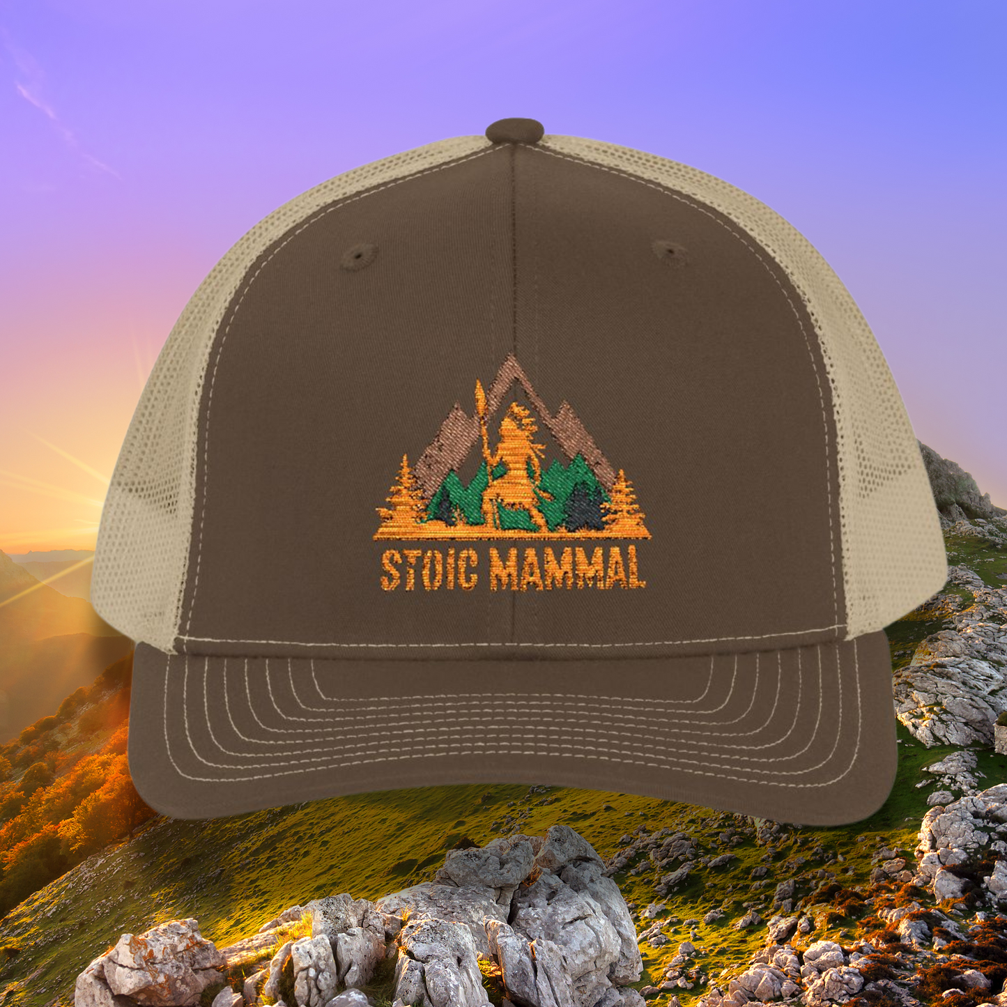 Stoic Mammal Ancient Hunter Logo Snapback Trucker Cap