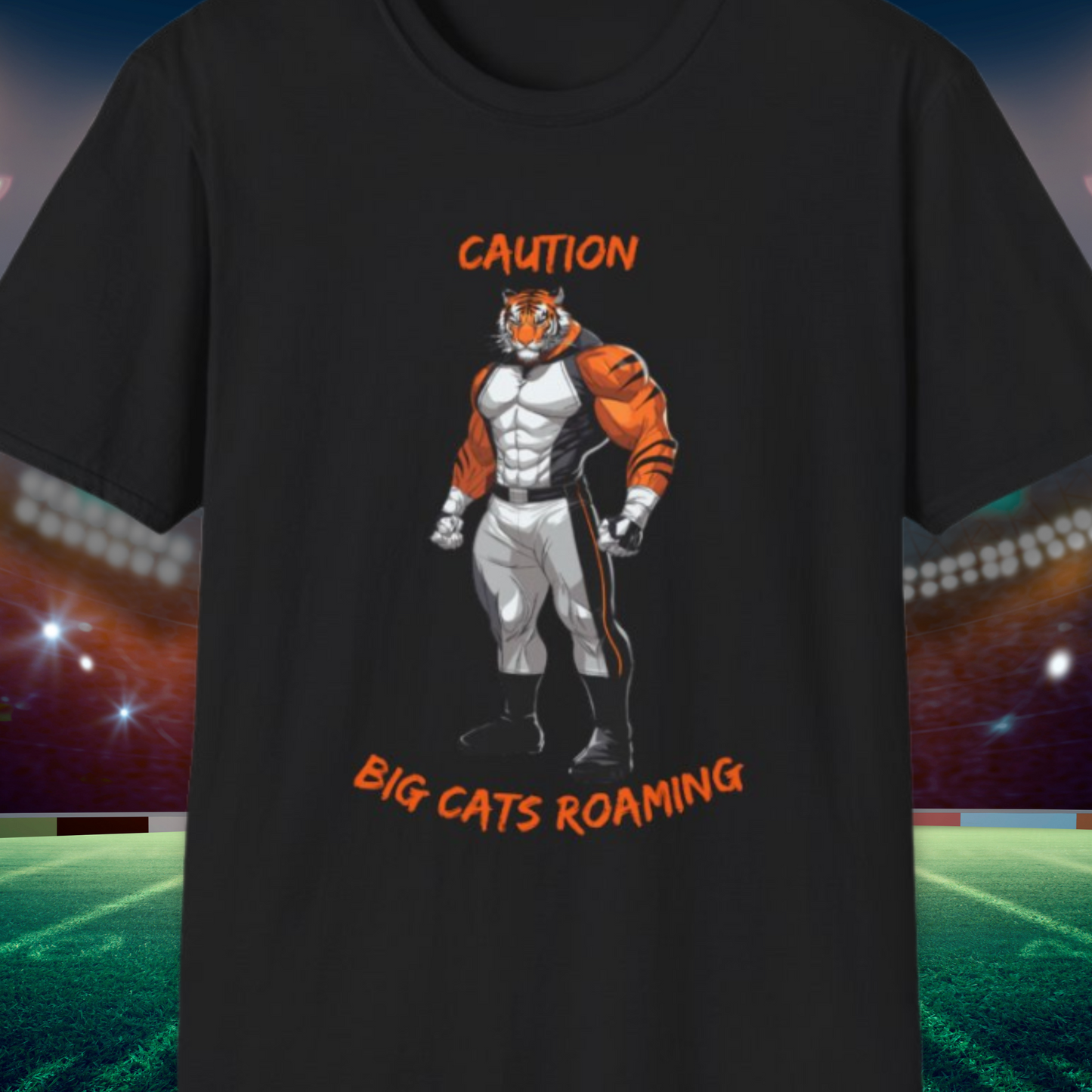 Caution Big Cats Cincinnati Pride Unisex Softstyle T-Shirt