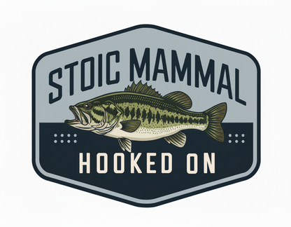 Stoic Mammal "Hooked On" Bass Fishing Trucker Hat | Richardson 112 Kryptek Neptune
