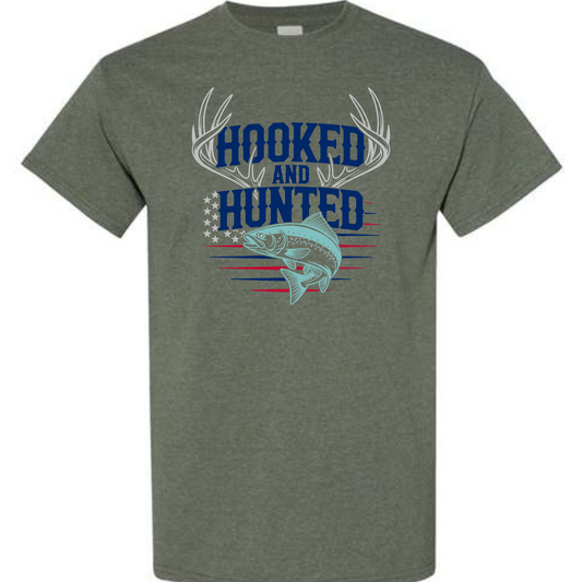 Hooked and Hunted Stars and Stripes T Shirt