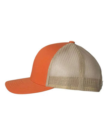 Feral Rustic Orange Khaki Camo Patch 6 Panel Mesh Trucker Hat