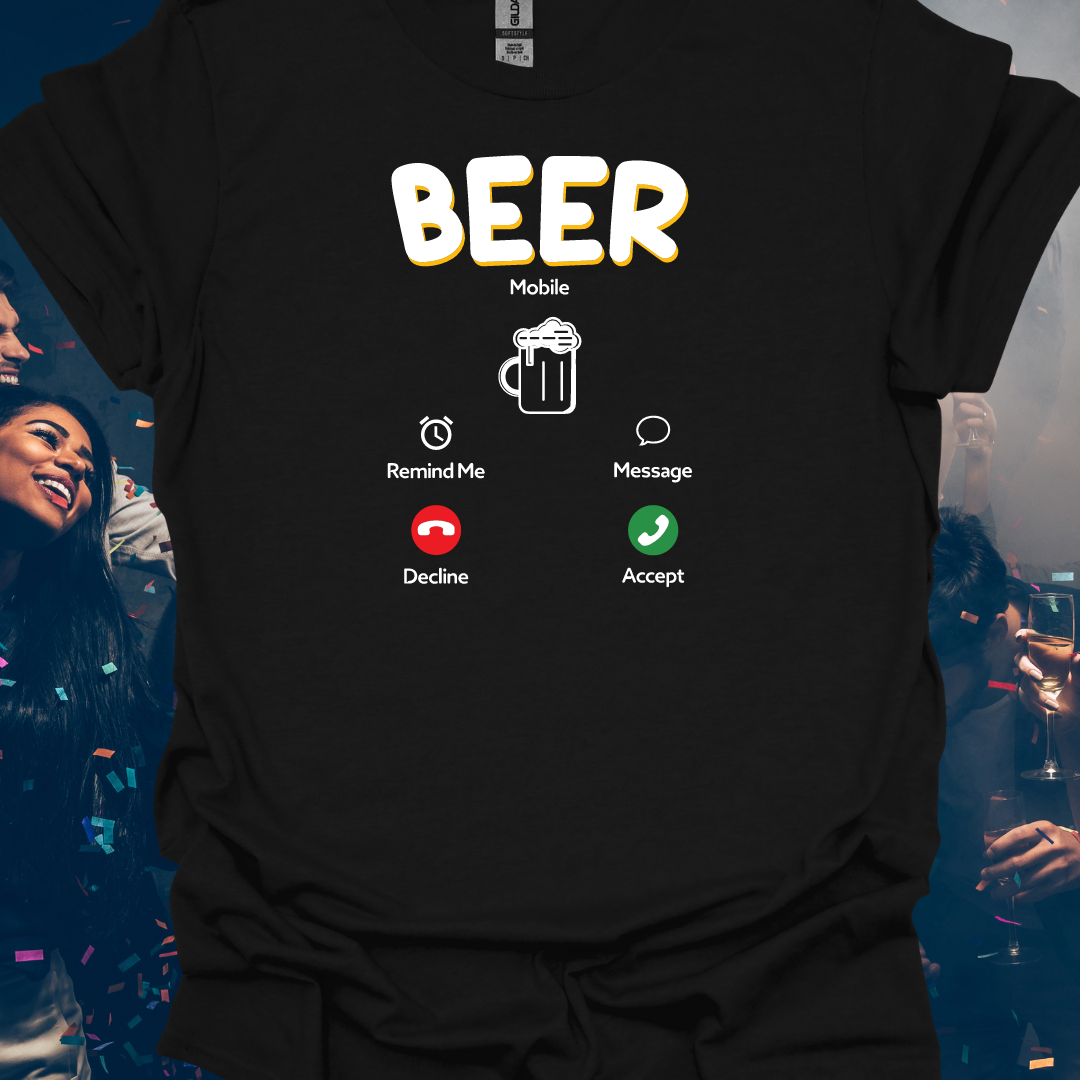 Beer Mobile Cell Phone Funny Unisex T-Shirt