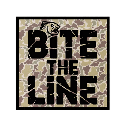 Bite The Line Fishing Camo Trucker Hat