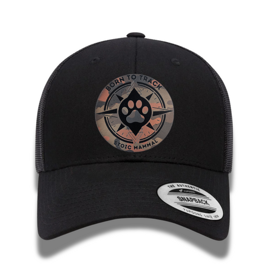 Born to Track Trucker Hat – Laser Engraved Camo Patch