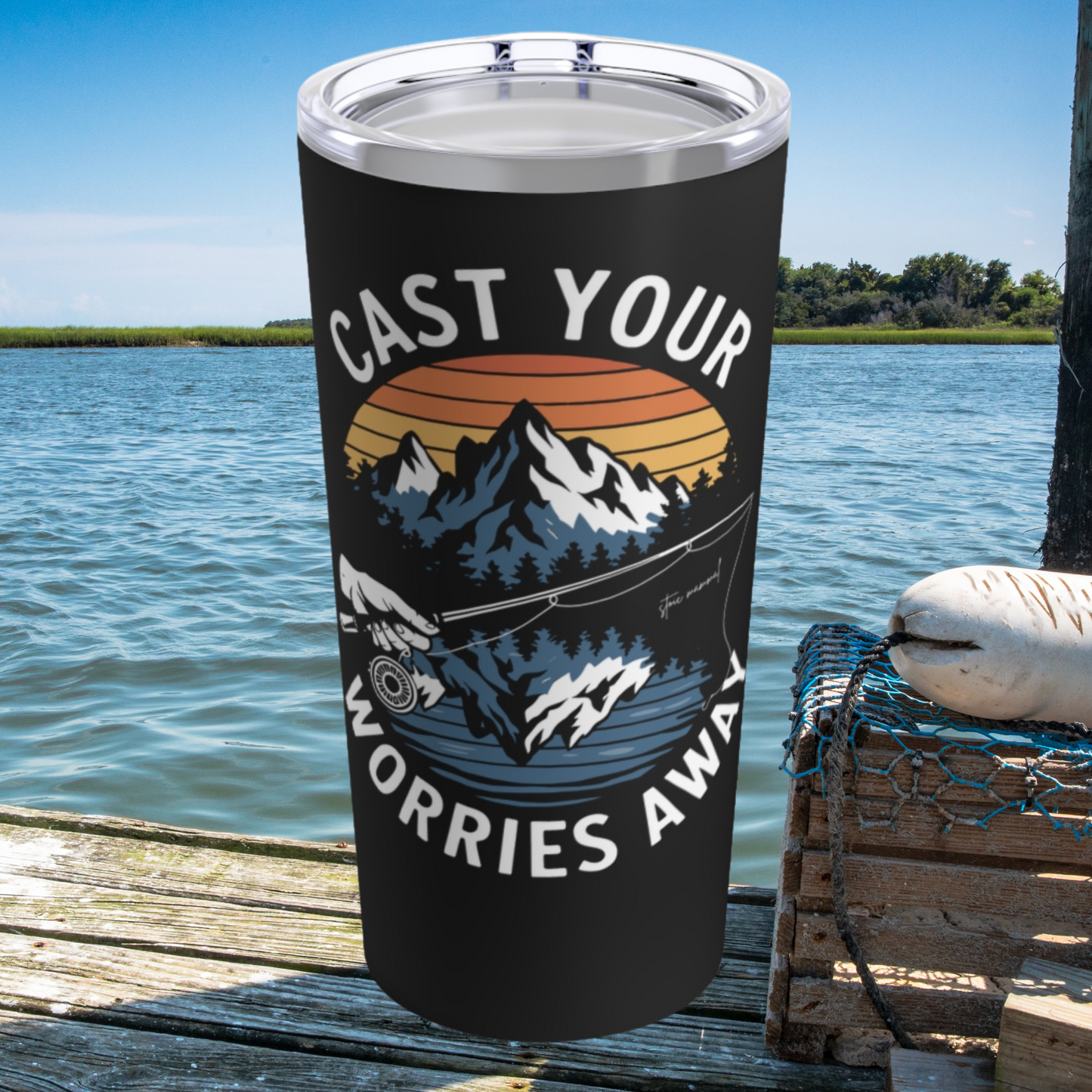 Cast Your Worries Away Stoic Mammal Tumbler 20oz