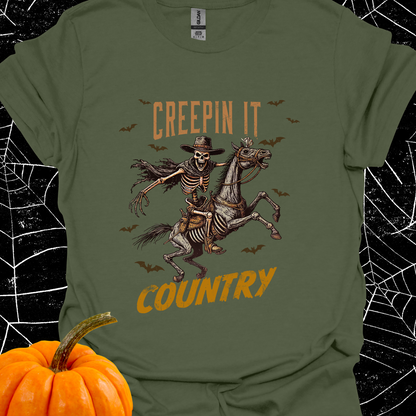 Creepin It Country Custom Skeleton T-Shirt