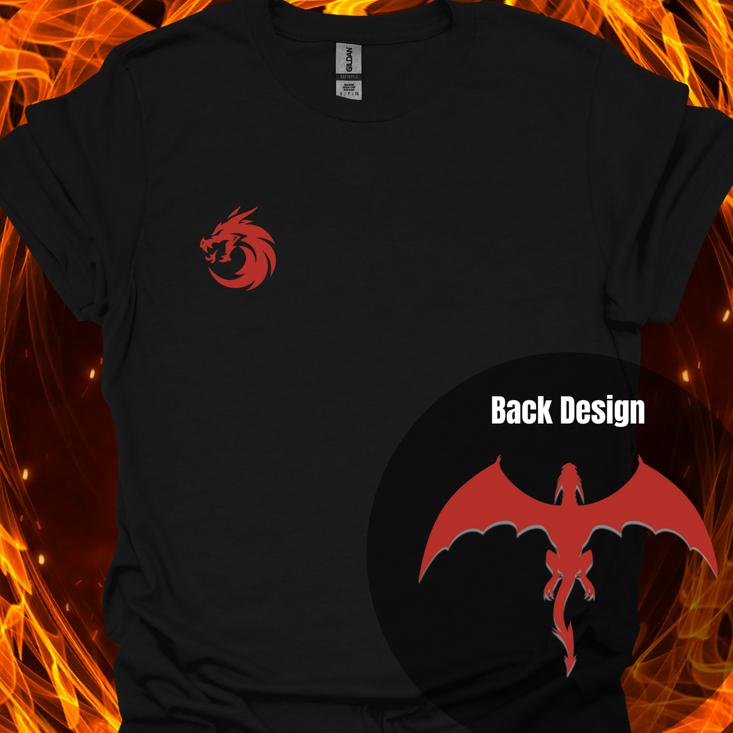 Dragon Crest With Back Winged Dragon T Shirt