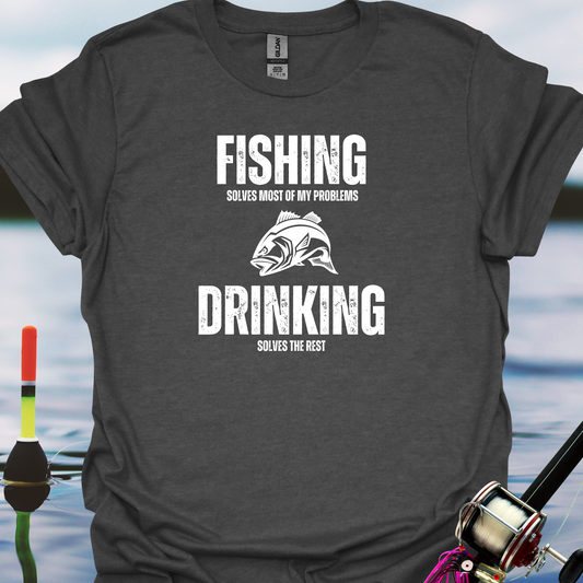 Fishing Solves Most Of My Problems Drinking Solves the Rest Unisex Softstyle T-Shirt