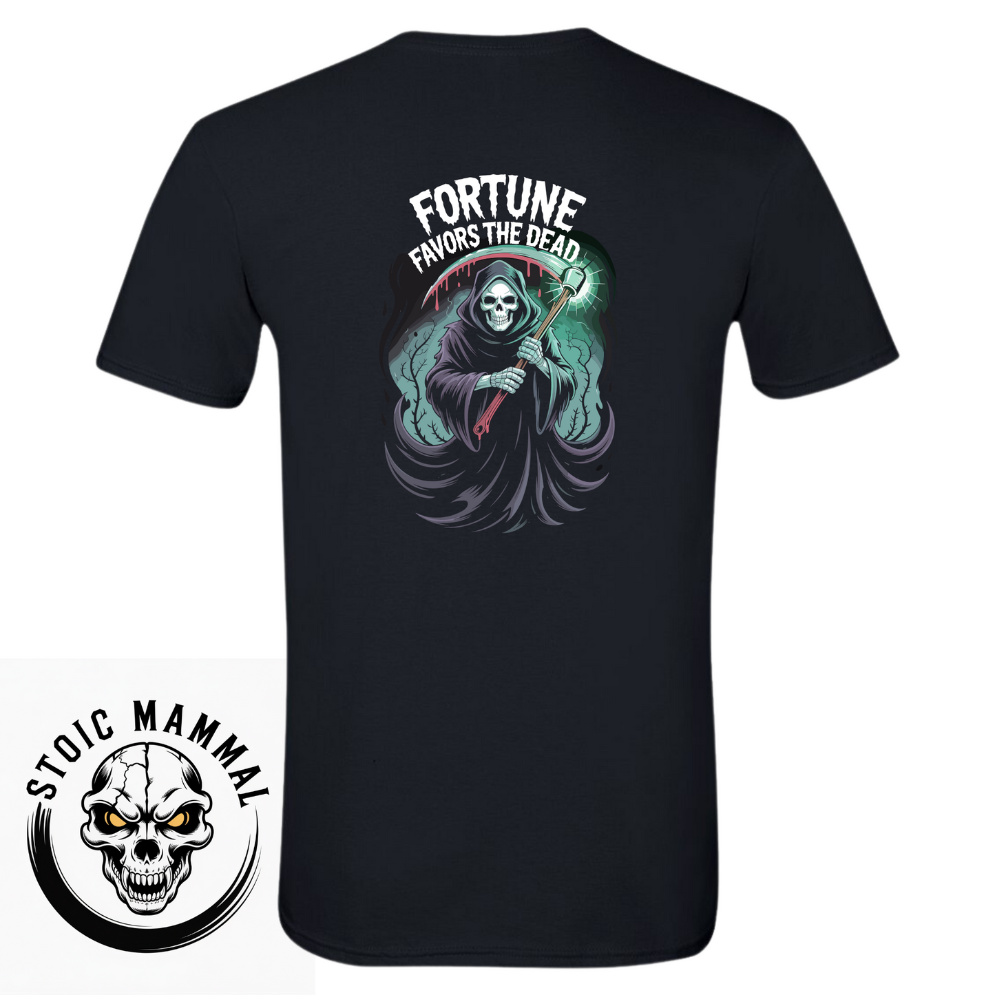 Fortune Favors The Dead Graphic Halloween T-Shirt