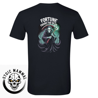 Fortune Favors The Dead Graphic Halloween T-Shirt