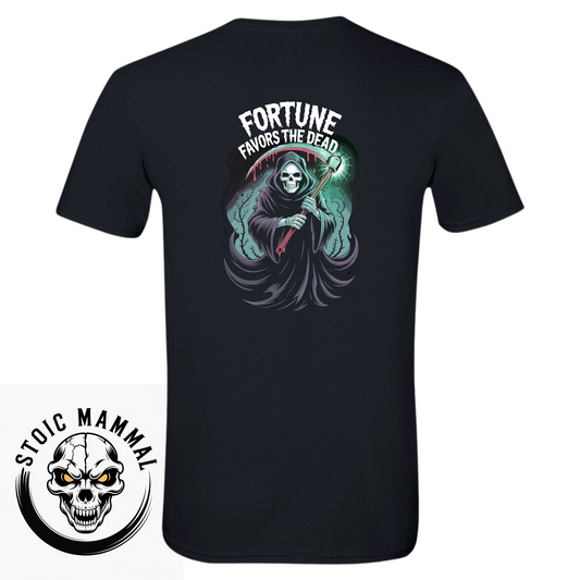 Fortune Favors The Dead Graphic Halloween T-Shirt