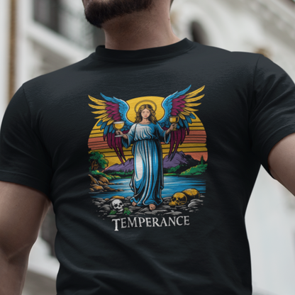 Temperance Angel Design Spiritual Apparel Mindfulness Unisex Softstyle T-Shirt
