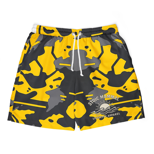 Hazard Shoreline Swim Shorts  Stoic Mammal Tactical Camo Trunks for Bold Water Warriors