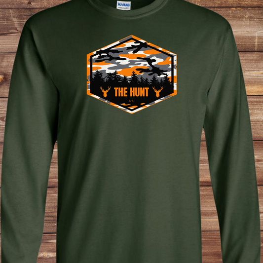 The Hunt 2024 Hunting ,Deer Camp, Family, Camping, Outdoors Event Long Sleeve Tee