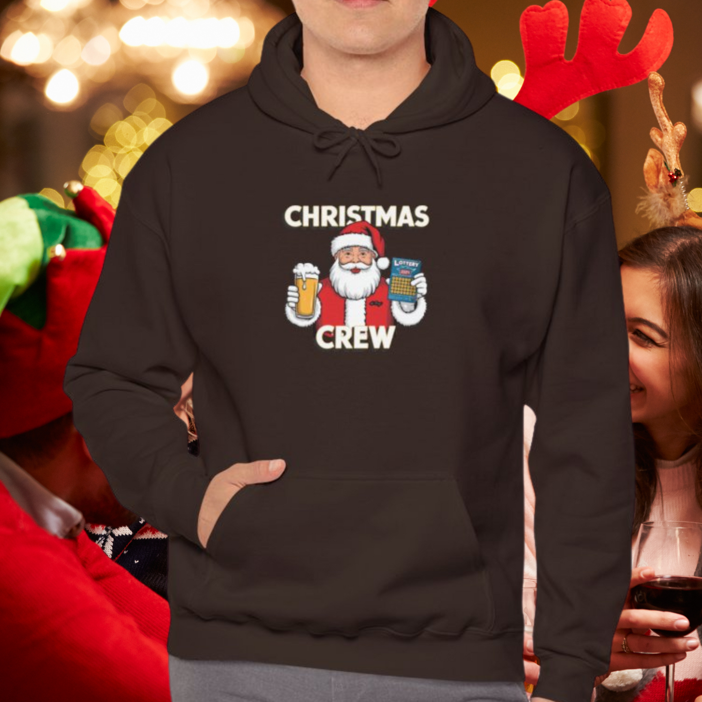 Huck's Christmas Crew Hooded Sweatshirt