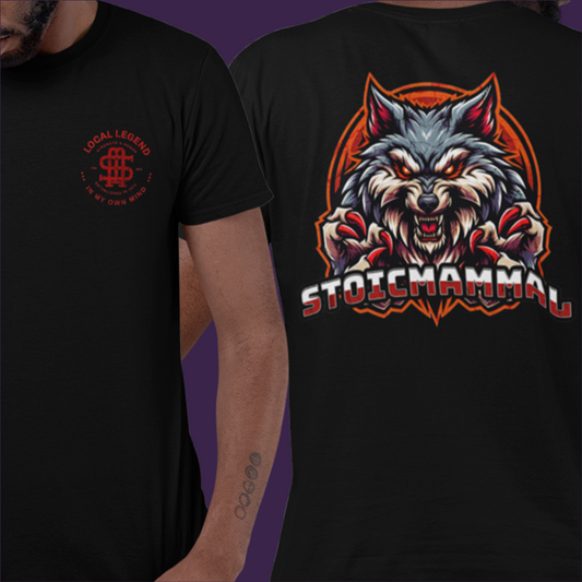 Local Legends Stoic Wolf Back Design Unisex Softstyle T-Shirt