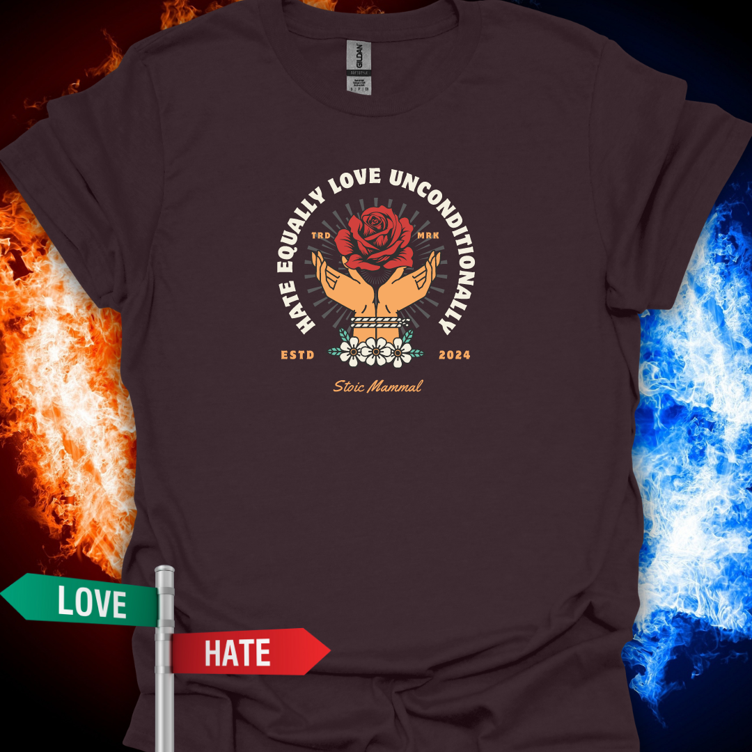 Life Motto Hate Equally, Love Unconditionally Retro T-Shirt