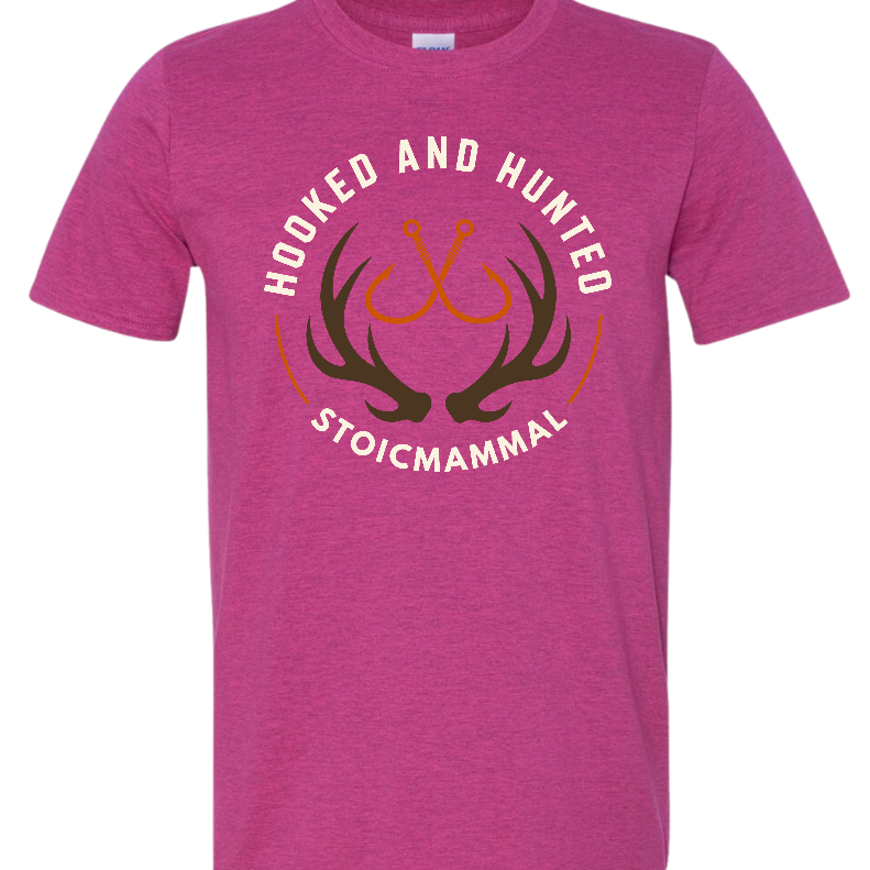 Hooked & Hunted Logo Style Fishing T-Shirt