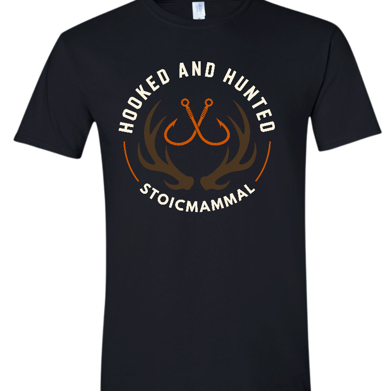 Hooked & Hunted Logo Style Fishing T-Shirt