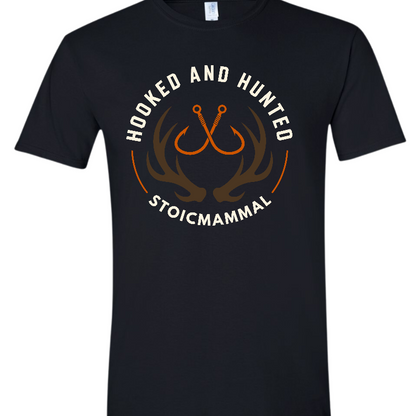 Hooked & Hunted Logo Style Fishing T-Shirt