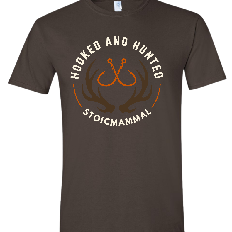 Hooked & Hunted Logo Style Fishing T-Shirt