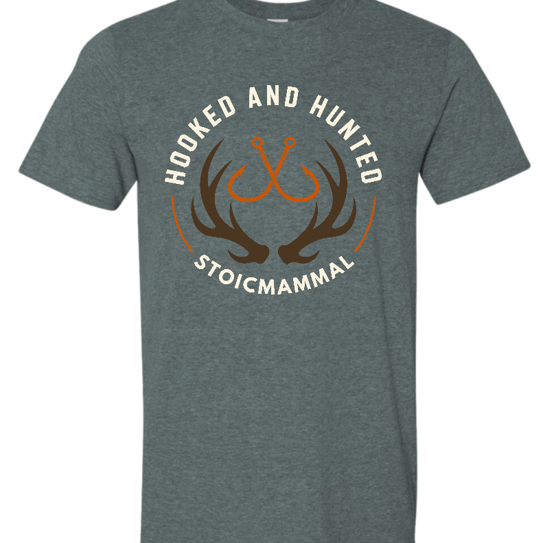Hooked & Hunted Logo Style Fishing T-Shirt