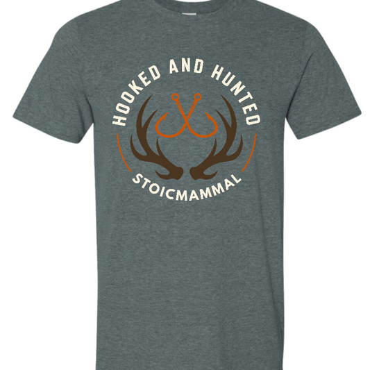 Hooked & Hunted Logo Style Fishing T-Shirt