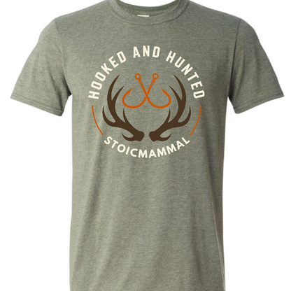 Hooked & Hunted Logo Style Fishing T-Shirt