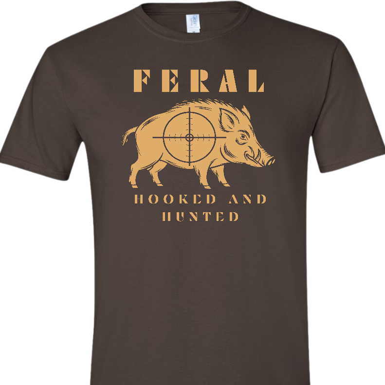 Feral Wild Boar Hooked and Hunted T Shirt