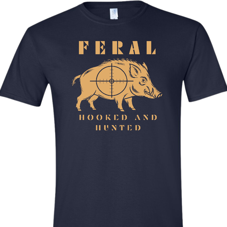 Feral Wild Boar Hooked and Hunted T Shirt