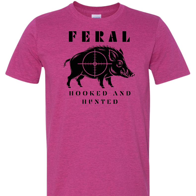Feral Wild Boar Hooked and Hunted T Shirt