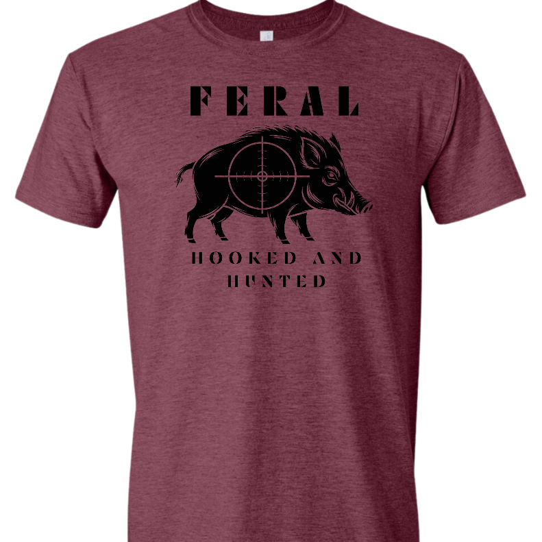 Feral Wild Boar Hooked and Hunted T Shirt