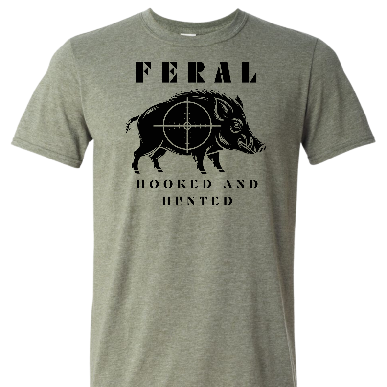 Feral Wild Boar Hooked and Hunted T Shirt