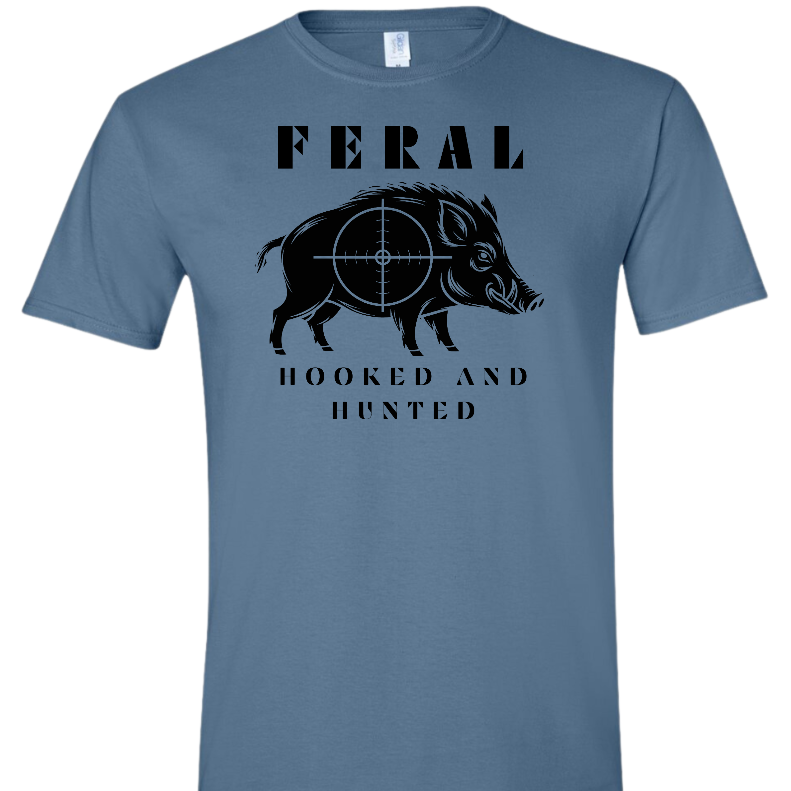 Feral Wild Boar Hooked and Hunted T Shirt