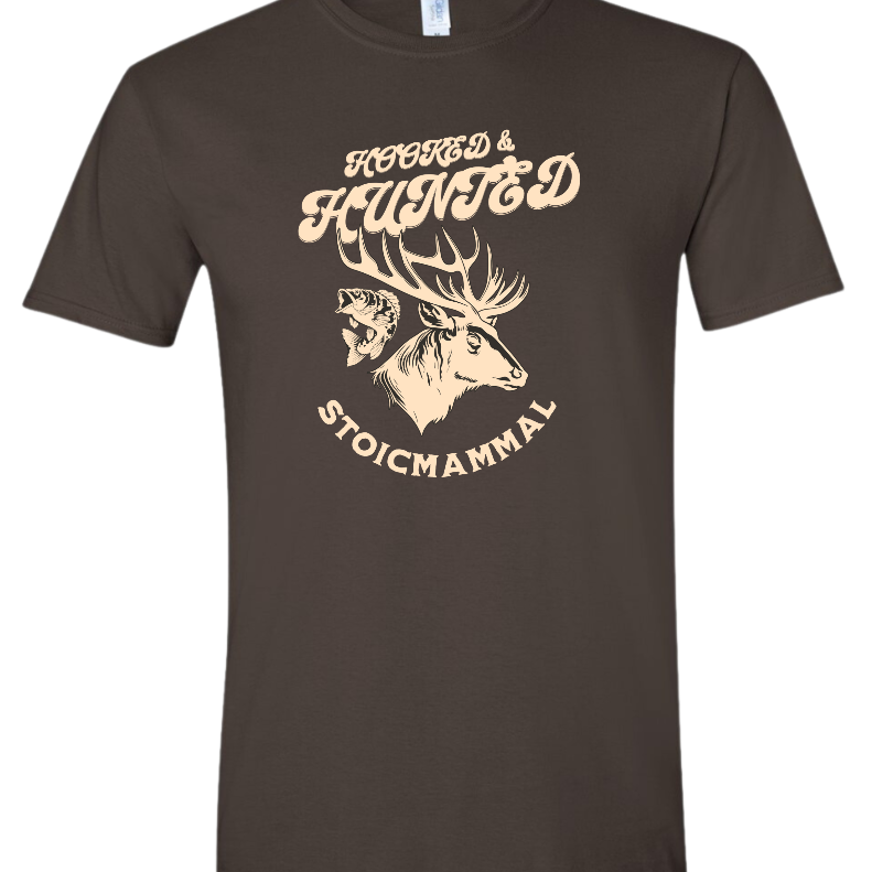 Hooked & Hunted Deer Fish Fishing T-Shirt