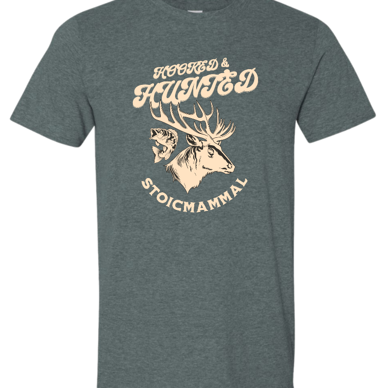 Hooked & Hunted Deer Fish Fishing T-Shirt